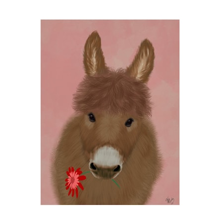 Fab Funky 'Donkey Red Flower' Canvas Art, 24x32